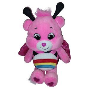 Care Bears Love-A-Lot Bear Plush Toy With Rainbow Belly & Pink Ladybug Wings